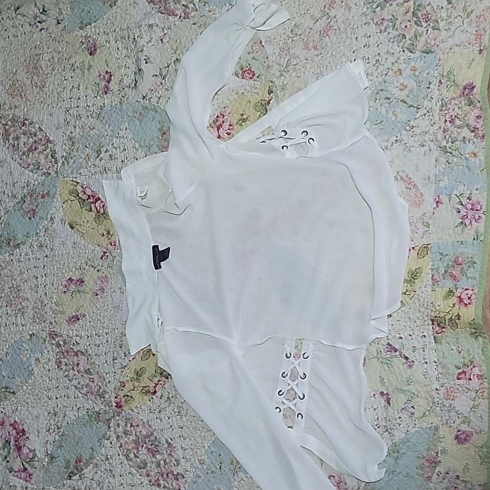 White Button Down Shirt By Material Girl